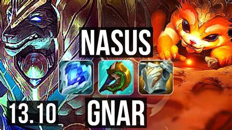 Nasus Vs Gnar Top 6 0 5 500 Games 800k Mastery Dominating Kr