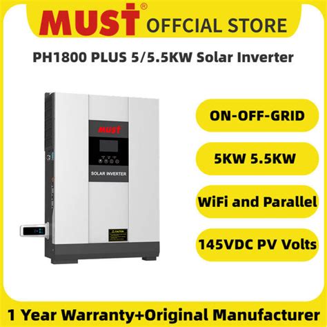 Must 5kw 55kw 48v Ph1800 Plus On Off Grid Hybrid Solar Inverter 5000w