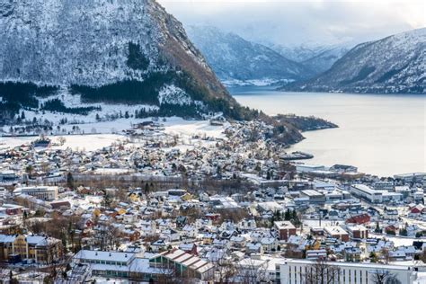 Volda Village and Its Scenic Nature during Winter in Norway Stock Photo - Image of cloudy, cold ...