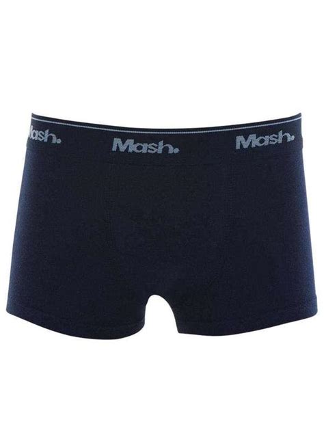 Cueca Boxer Algodão Lisa Infantil Azul Marinho Mash