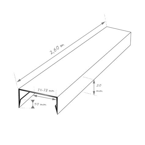 Nez de cloison 2m60 en aluminium 15 10ème