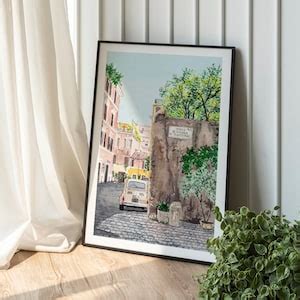 Rome Trastevere Watercolor Print Rome Wall Art Italy Painting Italy