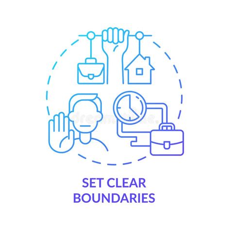 Set Clear Boundaries Blue Gradient Concept Icon Stock Vector