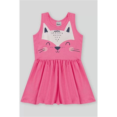 Vestido Infantil Gatinho Rosa Minore Submarino