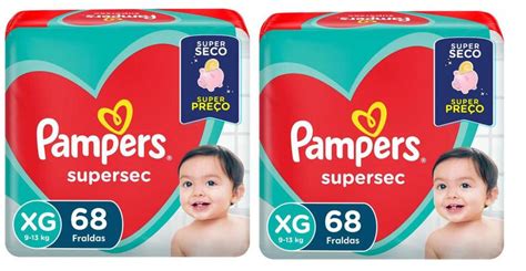 Kit Fraldas Pampers Supersec Jumbo Tam Xg 136 Tiras Oferta