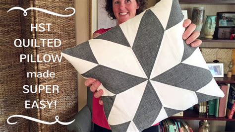 Hst Quilted Pillow Made Super Easy Youtube