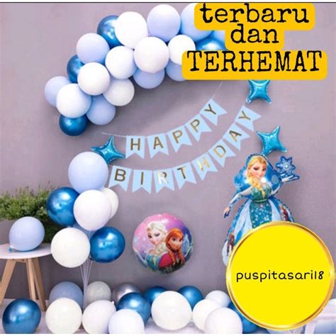 Jual Paket Terbaru Balon Ulang Tahun Anak Thema Frozen Shopee Indonesia