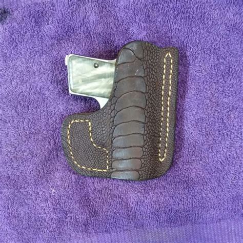 exotic ostrich leg Browning Baby 25 pocket holster - Jackson LeatherWork, LLC