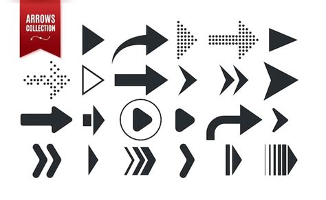 Premium Vector Collection Of Different Shape Arrows Set Of Arrows