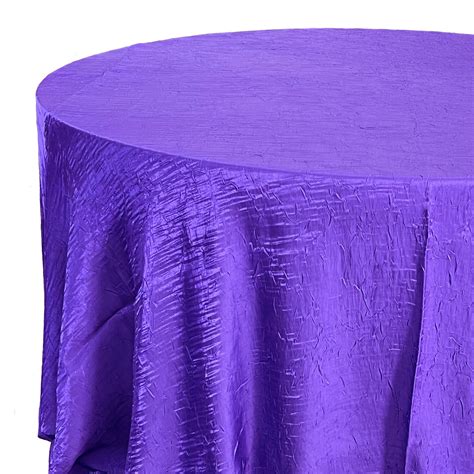 Purple Crushed Iridescent Satin Linens Show Now Tablecloth Rental