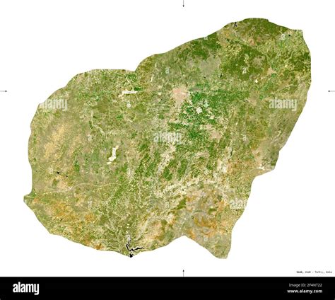 Usak Province Of Turkey Sentinel 2 Satellite Imagery Shape Isolated