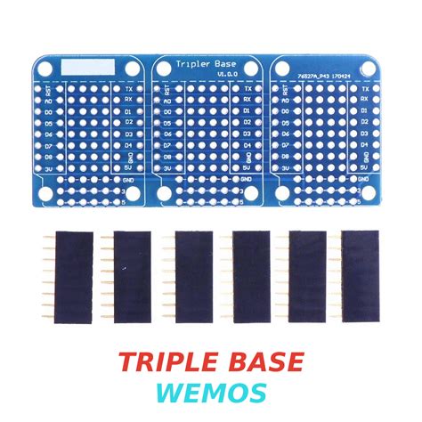 Modulo Shield Triple Base Protoboard Doble Cara Para Wemos D Mini