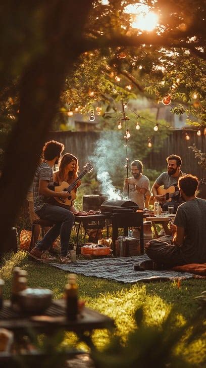 outdoor friends gathering image friends gathering backyard
