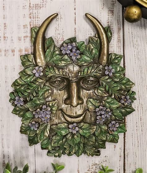 Ebros T The Horned God Spring Season Greenman Pan Wall Decor Plaque 7 Wide