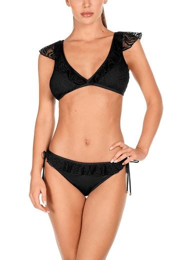 Bikini Dolores Cortés Negro con Puntilla Tienda Azulik