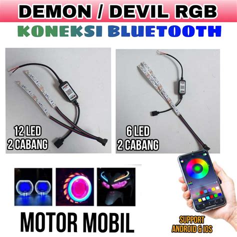 Jual LAMPU LED DEMON RGB DEVIL RGB KONEKSI BLUETOOTH HP ANDROID IP