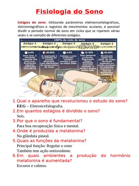 Qual O Órgão Que Regula O Sono - Fisiologia do Sono: Estágios e Funções | PDF | Dormir | Ronco
