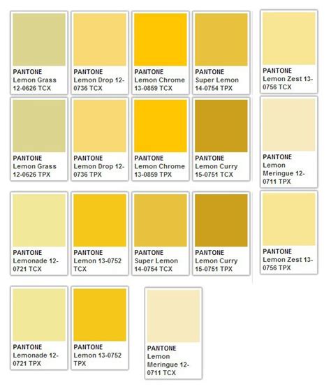 Yellows Pantone Colour Palettes Pantone Color Chart Pantone Palette