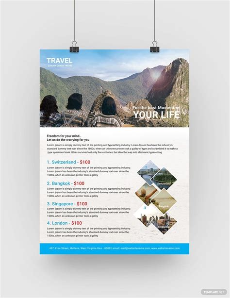 Modern Travel Agency Poster Template in Illustrator, PSD - Download ...