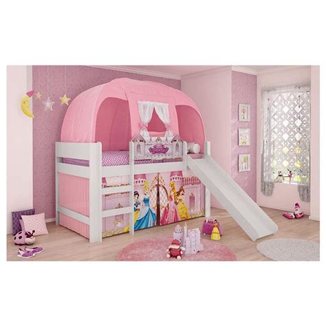 Cama Infantil Princesas Disney Play Escorregador E Barraca Branco