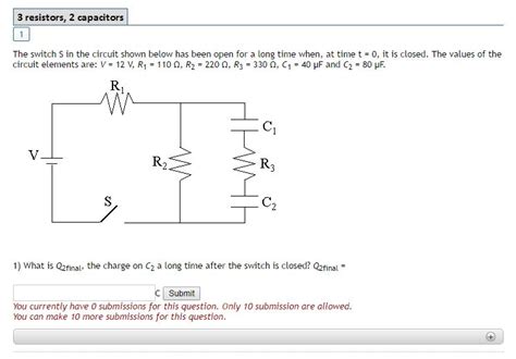 Solved The Switch S In The Circuit Shown Below Has Been Open Chegg