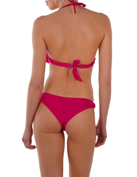 Bikini Super Push Up Con Cuore Volant E Slip O Brasiliana Magenta