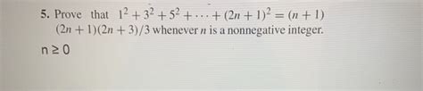 Solved 5 Prove That 12 32 52 2n 1 2 N Chegg