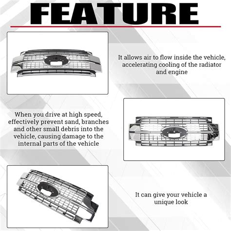 Hecasa Parrilla Cromada Para Parachoques Compatible Con Ford Super Duty