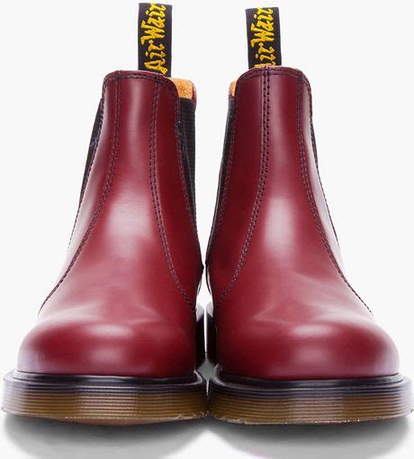 Dr Martens Burgundy Leather Chelsea Boots In Red For Men Burgundy Lyst