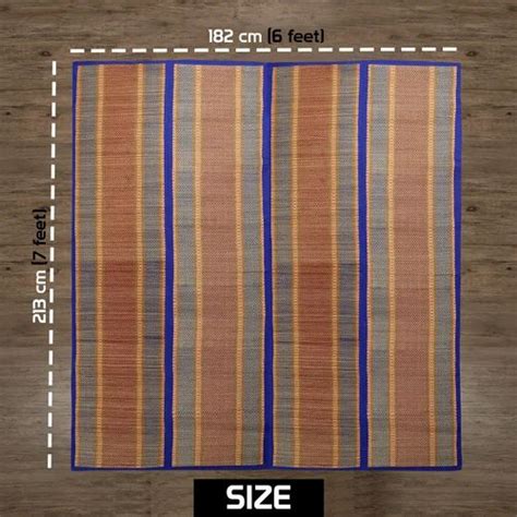 Checked Jute Versatile Ethnic Korai Grass Floor Mat Manufacturer Mat