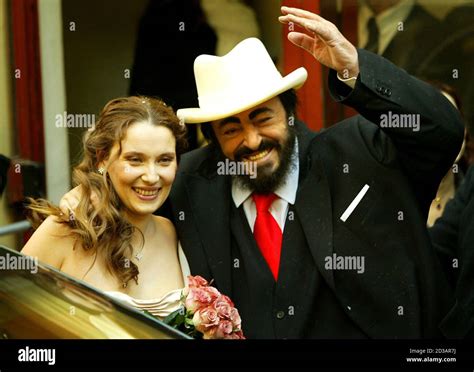 Italian Opera Singer Luciano Pavarotti And His New Wife Nicoletta