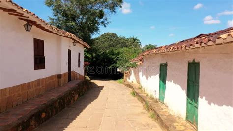 Typical Narrow Street In Historic Barichara Colombia Stock Video