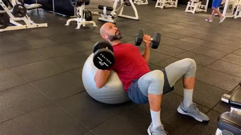 Incline Dumbbell Press On Stability Ball Myworkouts Io