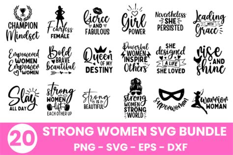 20 Strong Women Svg Bundle Graphic By An Graphics · Creative Fabrica