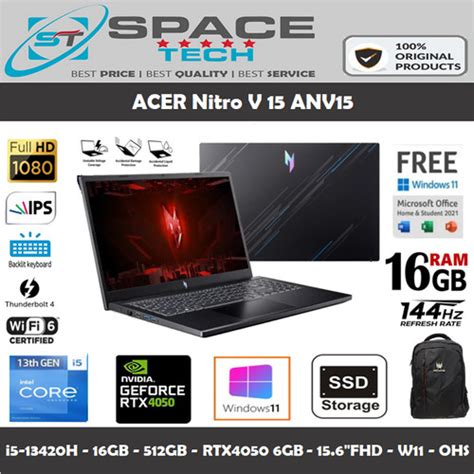 Jual Acer Nitro V 15 ANV 51 I5 13420H RTX4050 512GB 15 6 FHD IPS W11