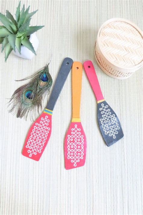 Shilpa Decorative Kolam Ladles Kitchen Decor Dining Room Etsy