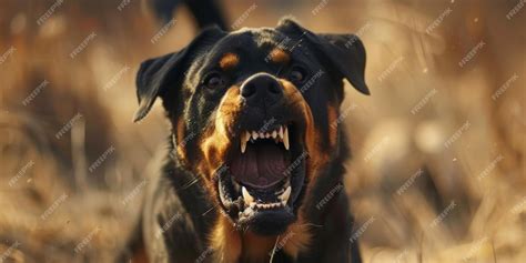 Premium Photo | Angry rottweiler dog barking Generative AI