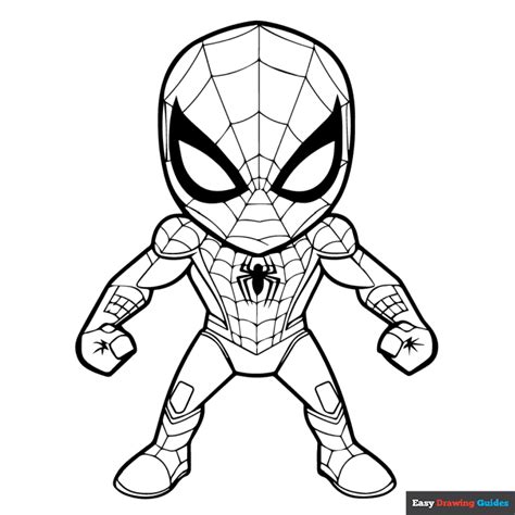 Angry Chibi Spider Man Coloring Page Easy Drawing Guides