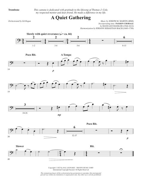 From Silence To Song Trombone Sheet Music Joseph M Martin Choir