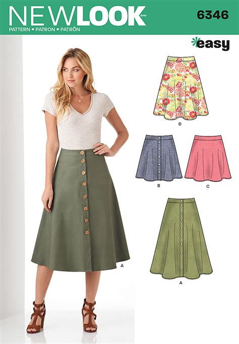 New Look 6346 Misses Easy Skirts In Three Lengths