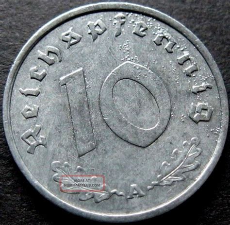 Ww2 German 1940 A 10rp Reichspfennig 3rd Reich Zinc Nazi Coin