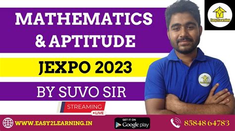 Jexpo 2023 Mathematics Aptitude Practice Set Solve Lec 01 By Suvo