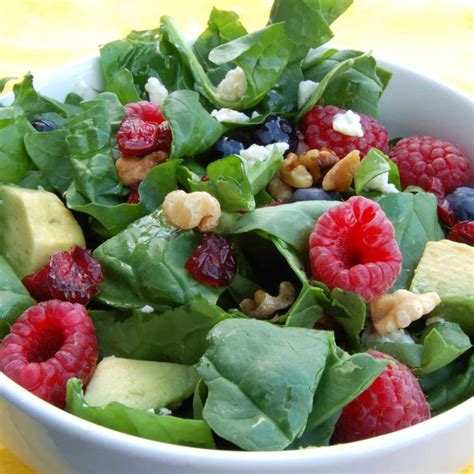 Spinach Salad With Walnut Raspberry Vinaigrette Sweet Peas Kitchen