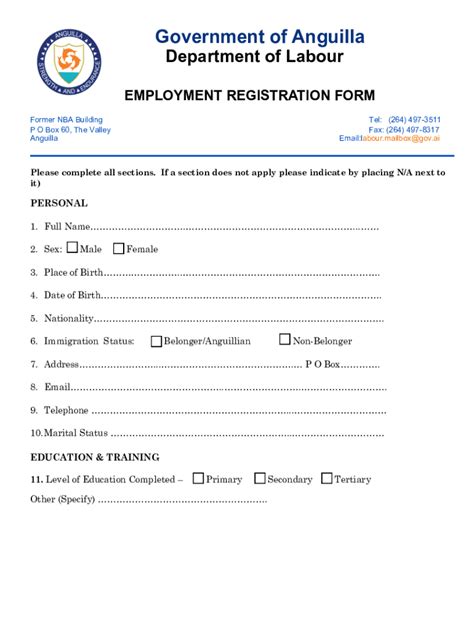 Fillable Online Employment Registration Form Fax Email Print PdfFiller