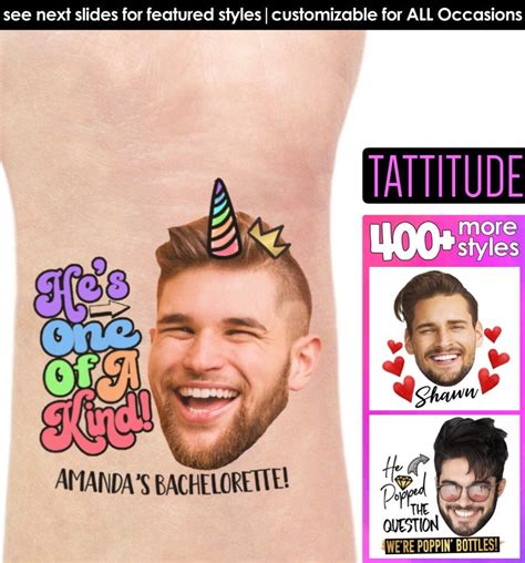 Bachelorette Party Favors Bachelorette Tattoo Bachelorette Party Favor Grooms Face Tattoo Bride