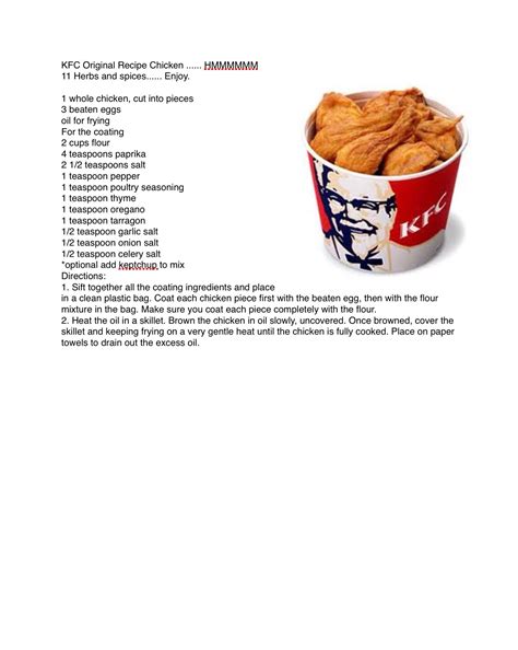 KFC Original Fried Chicken Recipe