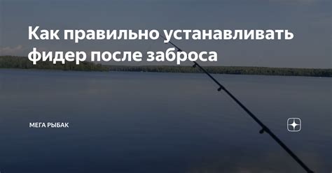 Как правильно устанавливать фидер после заброса | Мега Рыбак | Дзен