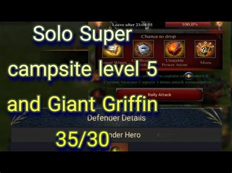 Solo Super Campsite Level 5 And Giant Griffin 35 30 And Get 100