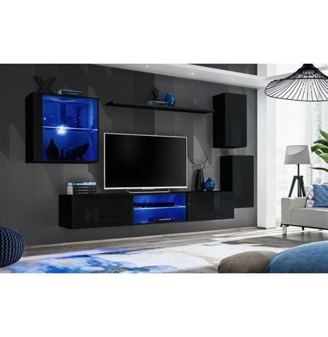 Ensemble Meuble Tv Mural Switch Xxiii L X P X H Cm Noir