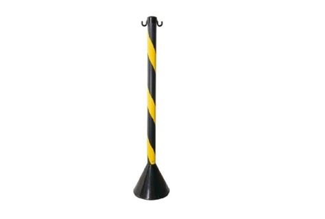 Pedestal Plástico Zebrado Preto e Amarelo 90cm Plastcor